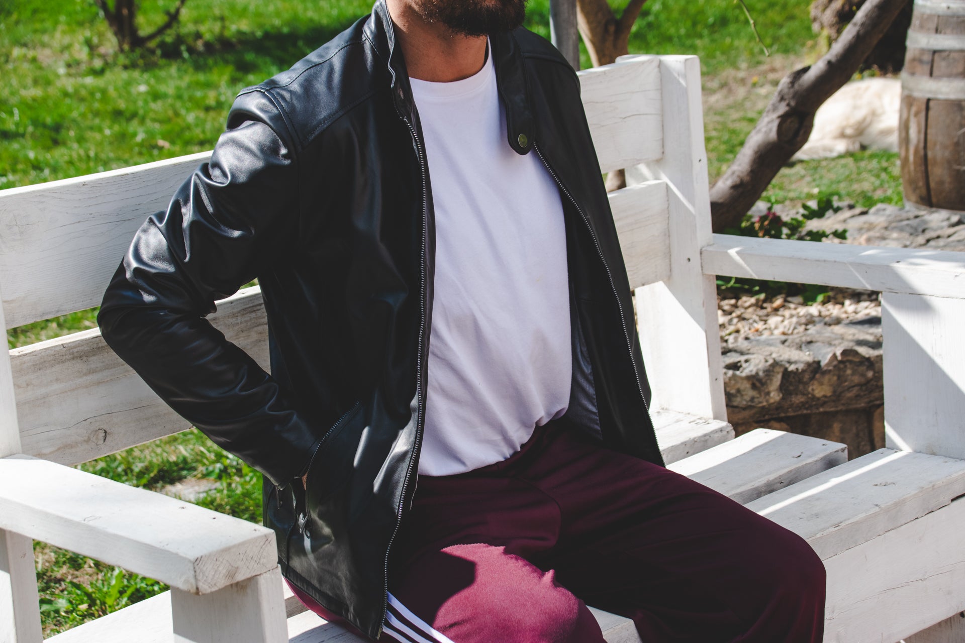 Giacca in pelle nera- Modello "Biker"
